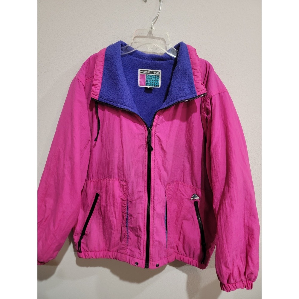 Pacific Trail Sport 5 Hot Pink Purple Fleece Lined Jacket Full-Zip Sz M Vintage